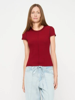 T-shirt basic DKNY czerwony
