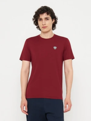 T-shirt basic EA7 Emporio Armani ciemnoczerwony