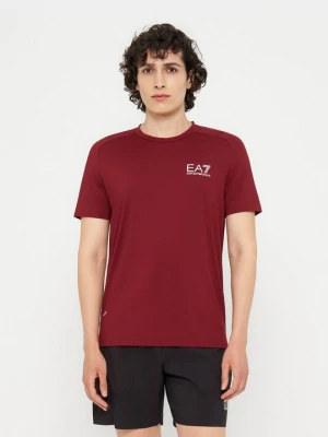 T-shirt basic EA7 Emporio Armani ciemnoczerwony