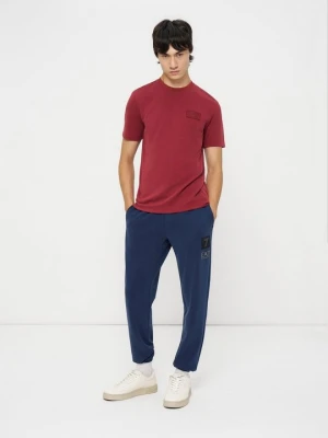 T-shirt basic EA7 Emporio Armani ciemnoczerwony
