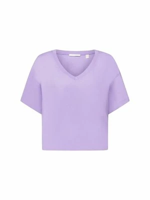 T-shirt basic Esprit ciemnoliliowy