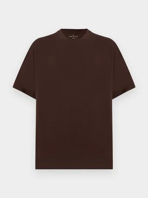 T-shirt basic Edwin ciemnobrązowy