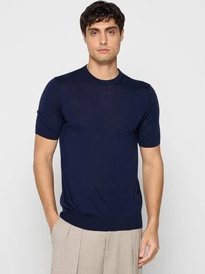 T-shirt basic Emporio Armani błękit królewski