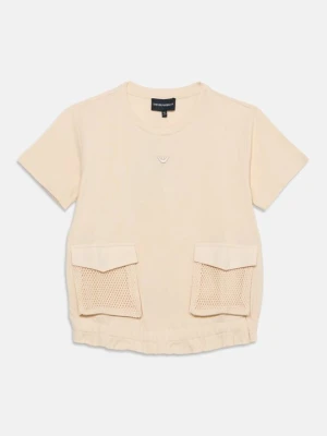 T-shirt basic Emporio Armani beżowy