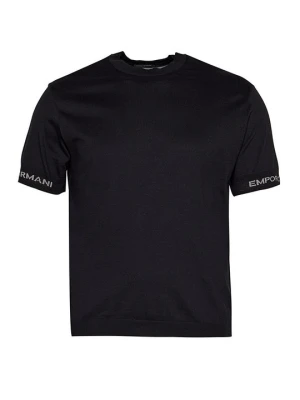 T-shirt basic Emporio Armani czarny melanż