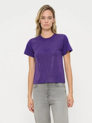 T-shirt basic Emporio Armani fioletowy