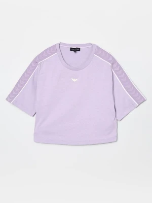 T-shirt basic Emporio Armani fioletowy