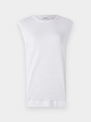 T-shirt basic Esprit biały