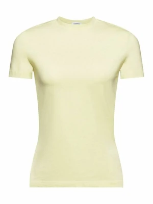 T-shirt basic Esprit jasnożółty