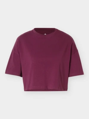 T-shirt basic Even&Odd bordowy