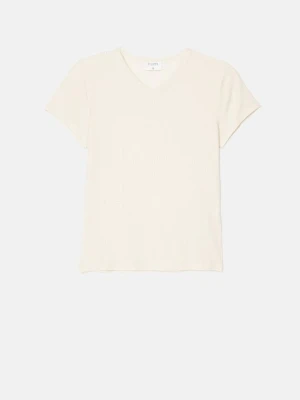 T-shirt basic Filippa K beżowy