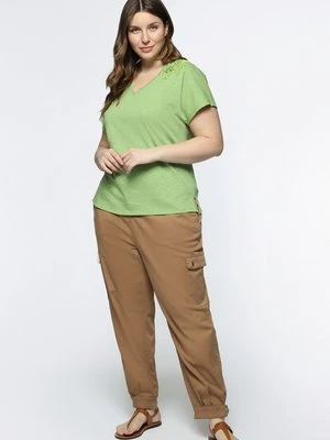 T-shirt basic Fiorella Rubino jasnozielony