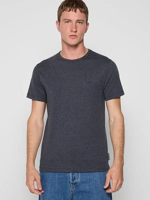 T-shirt basic French Connection szafirowy melanż