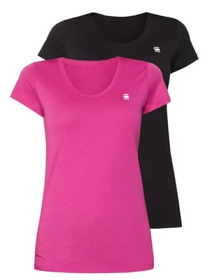 T-shirt basic G-Star czarny melanż