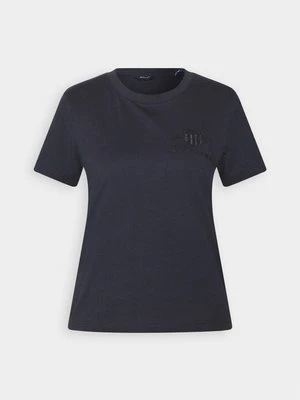 T-shirt basic Gant granatowy