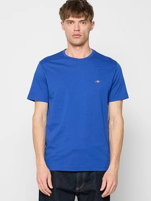 T-shirt basic Gant niebieski