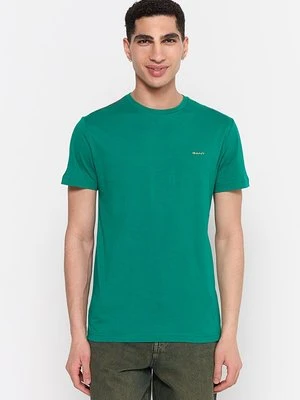T-shirt basic Gant ciemnozielony
