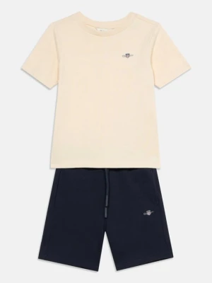 T-shirt basic Gant beżowy