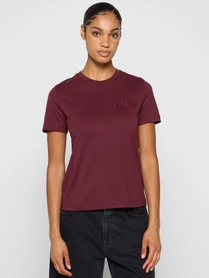 T-shirt basic Gant bordowy