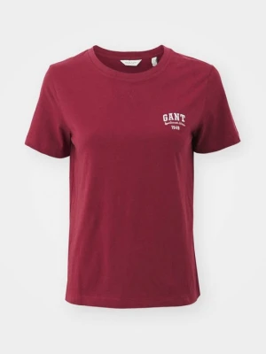 T-shirt basic Gant bordowy