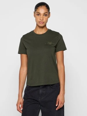 T-shirt basic Gant ciemnozielony