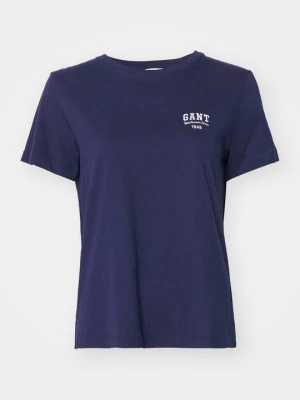 T-shirt basic Gant granatowy