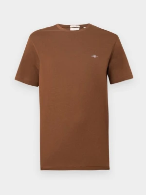 T-shirt basic Gant jasny brąz