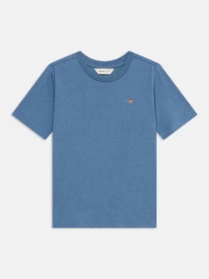 T-shirt basic Gant niebieski
