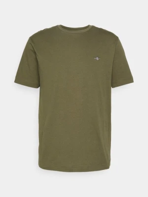 T-shirt basic Gant oliwkowy