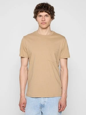 T-shirt basic GAP brązowy