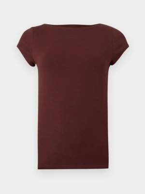 T-shirt basic GAP ciemnobrązowy