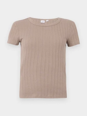 T-shirt basic GAP jasnobrązowy