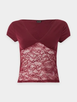 T-shirt basic Gina Tricot bordowy