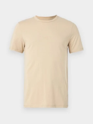 T-shirt basic Guess beżowy