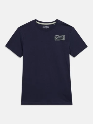 T-shirt basic Guess granatowy