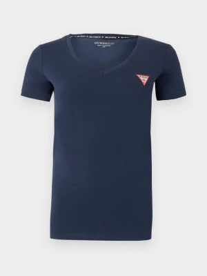 T-shirt basic Guess granatowy