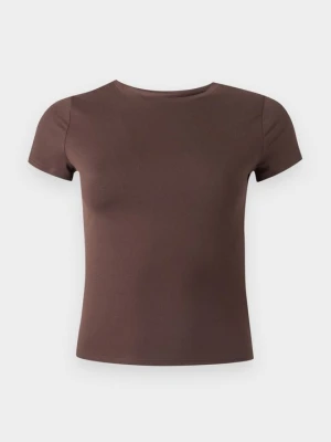 T-shirt basic Hollister Co. brązowy