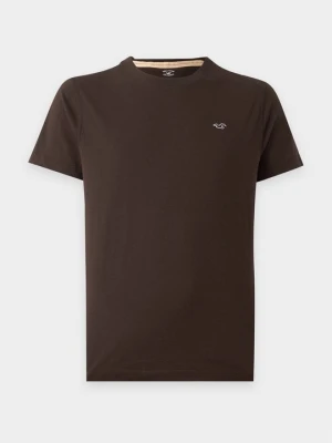T-shirt basic Hollister Co. ciemnobrązowy