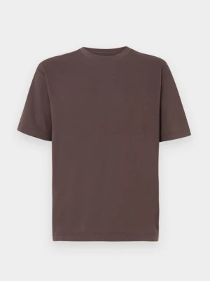 T-shirt basic Hollister Co. ciemnobrązowy