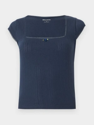 T-shirt basic Hollister Co. granatowy
