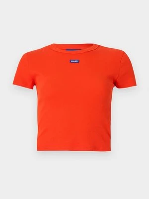 T-shirt basic Hugo czarny melanż