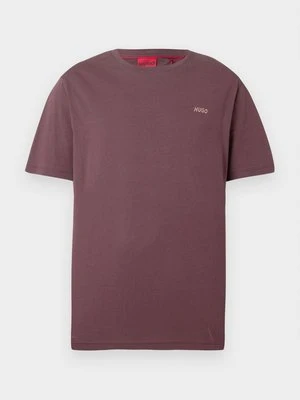 T-shirt basic Hugo brązowy