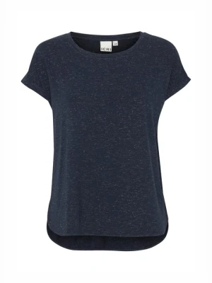 T-shirt basic Ichi granatowy