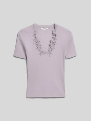 T-shirt basic IVY & OAK liliowy