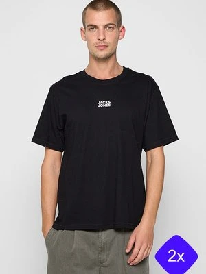 T-shirt basic Jack&Jones antracytowy melanż
