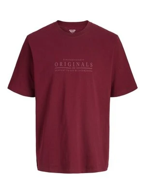 T-shirt basic Jack&Jones bordowy