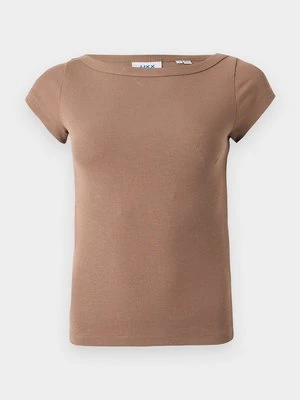 T-shirt basic JJXX brązowy