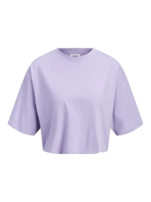 T-shirt basic JJXX liliowy