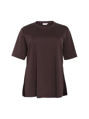 T-shirt basic Kaffe bordowy
