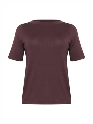 T-shirt basic Kaffe bordowy